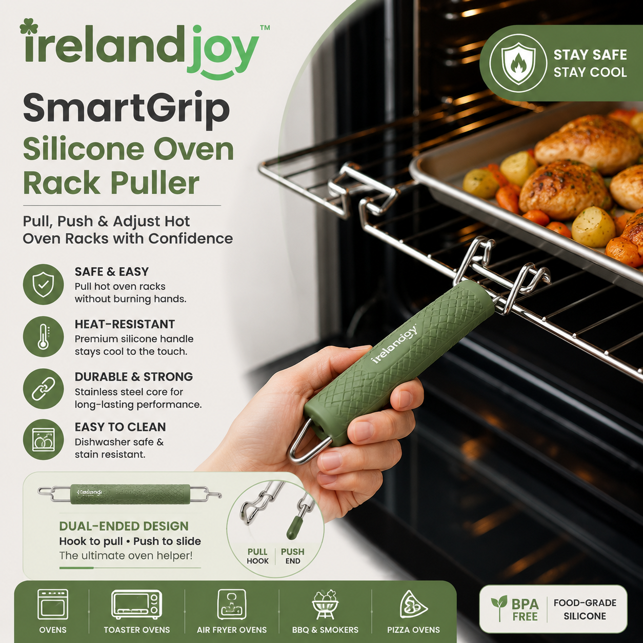 irelandjoy™ SmartGrip Silicone Oven Rack Puller