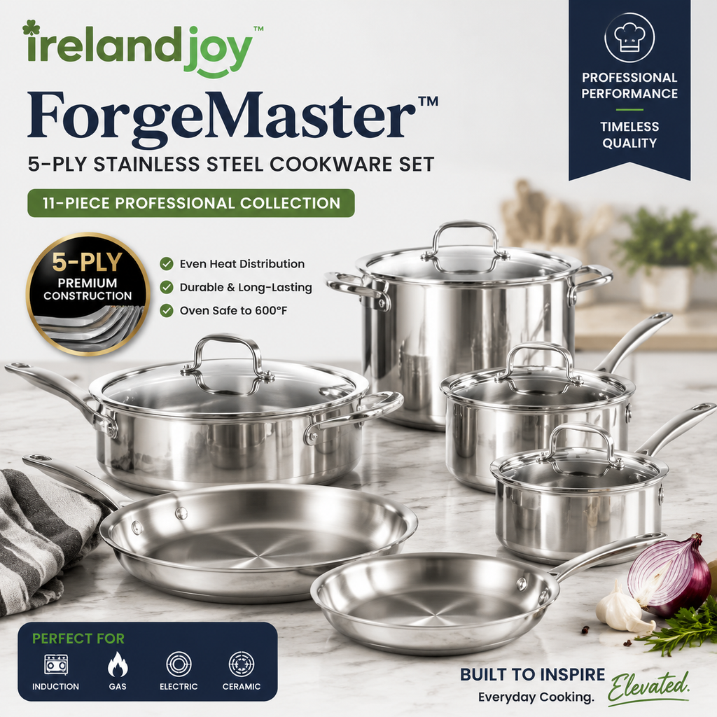irelandjoy™ ForgeMaster™ 5-Ply Stainless Steel Cookware Set
