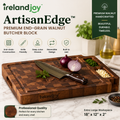 irelandjoy™ ArtisanEdge™ Premium End-Grain Walnut Butcher Block