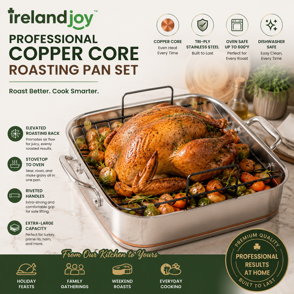 irelandjoy™ Professional Copper Core Roasting Pan Set
